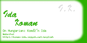 ida koman business card